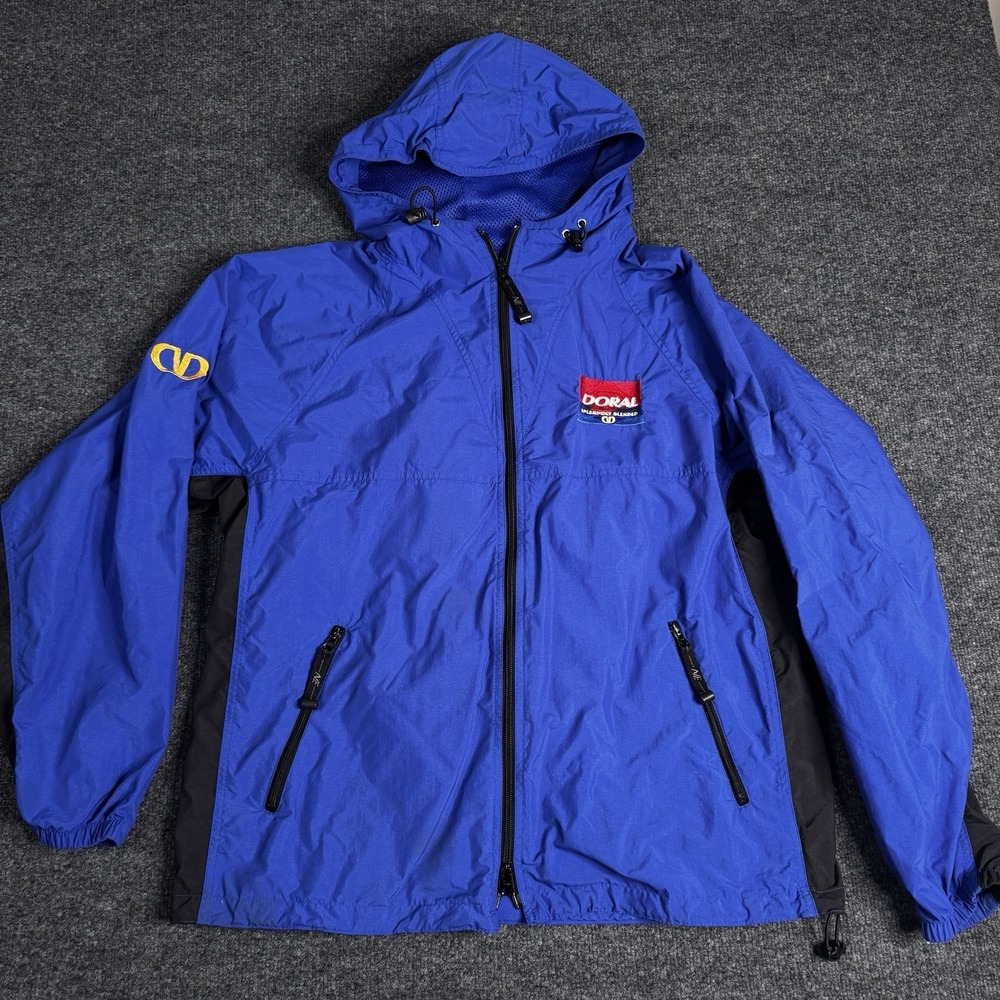 Doral Cigarettes Windbreaker Jacket Medium Packable Advertising Promo VTG 90s